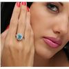 Image 2 : 14KT White Gold 3.19ct Topaz and Diamond Ring