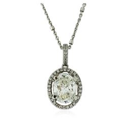 18KT White Gold 1.37ctw Diamond Pendant With Chain