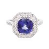 Image 3 : 14KT White Gold 3.17ct Sapphire and Diamond Ring