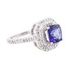 Image 4 : 14KT White Gold 3.17ct Sapphire and Diamond Ring