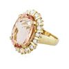 Image 4 : 14KT Yellow Gold 15.50ct Morganite and Diamond Ring