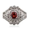 Image 3 : 14KT White Gold 1.17ct Ruby and Diamond Ring