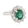 Image 2 : 14KT White Gold 2.04ct Emerald and Diamond Ring