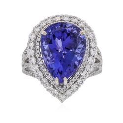 18KT White Gold 10.19ct Tanzanite and Diamond Ring