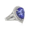 Image 2 : 18KT White Gold 10.19ct Tanzanite and Diamond Ring