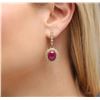 Image 1 : 14KT Yellow Gold 12.13ctw Ruby and Diamond Earrings