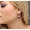 Image 2 : 14KT Yellow Gold 12.13ctw Ruby and Diamond Earrings