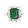 Image 1 : 14KT White Gold 2.61ct Emerald and Diamond Ring