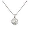 Image 4 : 14KT White Gold 1.10ctw Diamond Pendant With Chain