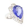 Image 4 : 14KT White Gold 9.34ct GIA Cert Tanzanite and Diamond Ring