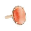 Image 4 : 14KT Rose Gold 15.23ct Coral and Diamond Ring