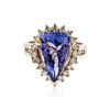 Image 1 : 14KT Rose Gold 5.10ct Tanzanite and Diamond Ring