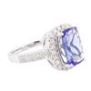 Image 2 : 14KT White Gold 2.82ct Tanzanite and Diamond Ring