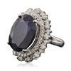 Image 4 : 14KT White Gold 20.16ct Sapphire and Diamond Ring