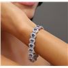 Image 2 : 14KT White Gold 12.60ctw Tanzanite and Diamond Bracelet