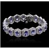 Image 3 : 14KT White Gold 12.60ctw Tanzanite and Diamond Bracelet