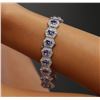 Image 6 : 14KT White Gold 12.60ctw Tanzanite and Diamond Bracelet