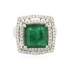Image 1 : 14KT White Gold 6.03ct Emerald and Diamond Ring