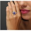 Image 2 : 14KT White Gold 3.42ct Tanzanite and Diamond Ring