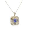 Image 4 : 14KT Yellow Gold 2.01ct Tanzanite and Diamond Pendant with Chain