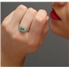 Image 5 : 18KT White Gold 0.93ct Emerald and Diamond Ring