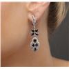Image 1 : 18KT White Gold 4.20ctw Sapphire and Diamond Earrings