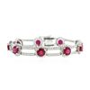 Image 3 : 18KT White Gold 8.64ctw Ruby and Diamond Bracelet