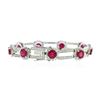 Image 4 : 18KT White Gold 8.64ctw Ruby and Diamond Bracelet