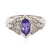 Image 1 : 14KT White Gold 1.00ct Tanzanite and Diamond Ring
