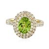 Image 3 : 14KT Yellow Gold 1.81ct Peridot and Diamond Ring