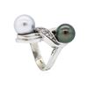 Image 4 : 14KT White Gold Pearl and Diamond Ring