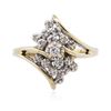 Image 3 : 10KT Two-Tone Gold 0.08ctw Diamond Ring