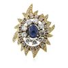 Image 3 : 18KT and 14KT Yellow Gold 3.20ct Sapphire and Diamond Ring