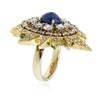 Image 6 : 18KT and 14KT Yellow Gold 3.20ct Sapphire and Diamond Ring