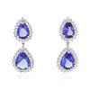Image 3 : 14KT White Gold 11.00ctw Tanzanite and Diamond Earrings