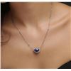 Image 2 : 14KT White Gold 5.52ct Tanzanite and Diamond Necklace