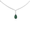 Image 4 : 18KT White Gold 5.44ct Emerald and Diamond Necklace