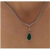 Image 5 : 18KT White Gold 5.44ct Emerald and Diamond Necklace