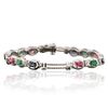 Image 3 : 14KT White Gold 1.72ctw Multi Gemstone Bracelet