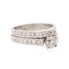 Image 2 : 18KT White Gold 1.13ctw Diamond Wedding Set