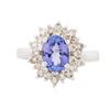 Image 1 : 14KT White Gold 1.29ct Tanzanite and Diamond Ring