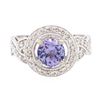 Image 1 : 14KT White Gold 1.47ct Tanzanite and Diamond Ring