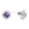 Image 2 : 14KT White Gold 2.02ctw Tanzanite and Diamond Earrings