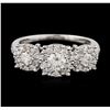 Image 3 : 14KT White Gold 1.05ctw Diamond Ring