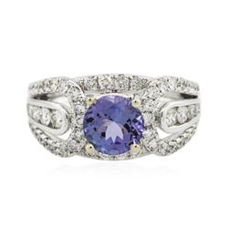 18KT White Gold 1.60ct Tanzanite and Diamond Ring