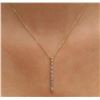 Image 2 : 14KT Yellow Gold 0.30ctw Baguette Diamond Pendant With Chain