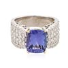 Image 3 : 14KT Two-Tone Gold 4.53ct Tanzanite and Diamond Ring