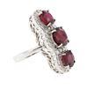 Image 4 : 14KT White Gold 9.16ctw Ruby and Diamond Ring