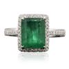 Image 3 : 14KT White Gold 3.46ct Emerald and Diamond Ring