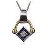 Image 7 : 14KT Two-Tone Gold 0.86ct Ruby, Sapphire and Diamond Pendant With Chain